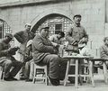 1940 Zhu De in Yan'an. 1940年10月，朱德总司令参加了在延安王家坪召开的军工生产会议。自左至右：李涛、叶剑英、朱德、叶季壮、李强。