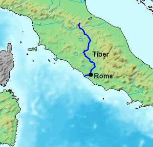 Tevere (Tiber) in Italia.
