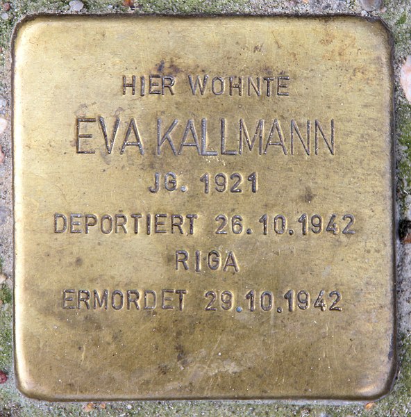 File:Stolperstein Geisbergstr 41 (Schöb) Eva Kallmann.jpg