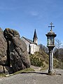 * Nomination Rock formations Bucklwehluckn und wayside shrine, behind the parish church St. Thomas am Blasenstein, Upper Austria --Uoaei1 06:37, 11 July 2022 (UTC) * Promotion  Support Good quality. --Palauenc05 07:11, 11 July 2022 (UTC)