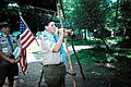 Scout assembling camp.