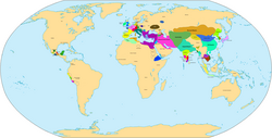 Map of the world in the year of 500 CE.