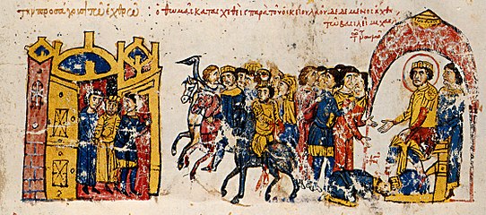 Captura y ejecución de Tomás el Eslavo por el emperador Miguel II.