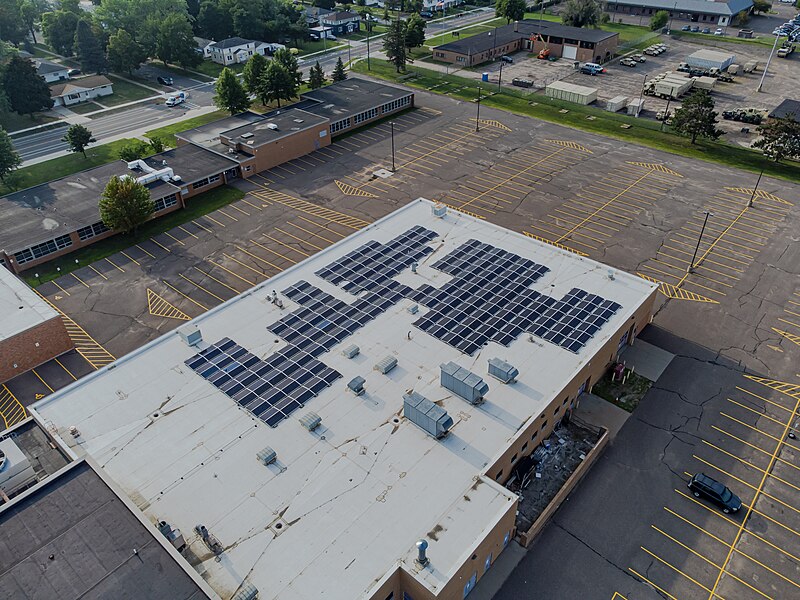 File:Eau Claire Memorial solar panels.jpg