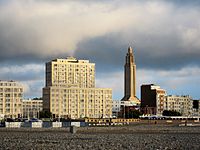 Le Havre depuis la plage