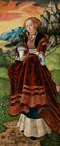 workshop of Lucas Cranach the Elder, Pfirtscher Altarpiece: Heilige Maria Magdalena Staatsgalerie Aschaffenburg