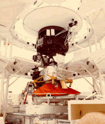 Voyager spaceprobe in the SAEF II at Kennedy Space Flight Center
