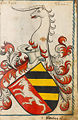 Fetzer von Ockenhausen. Scheiblersches Wappenbuch, Seite 205, 1450 – 1480, Süddeutschland.