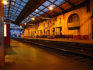 Inside Bayonne train station