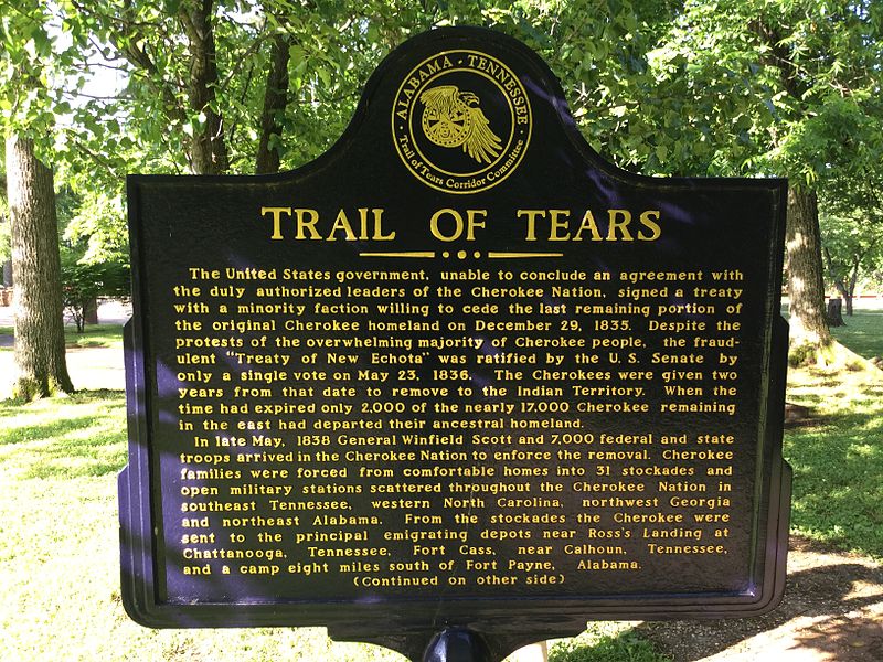File:Cherokee Heritage Center - Trail of Tears plaque-front (2015-05-27 08.58.24 by Wesley Fryer).jpg