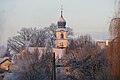 Bad Rappenau - Bonfeld - Kirchturm und Dächer des Dorfkerns von Osten - im Winter - mit Schnee