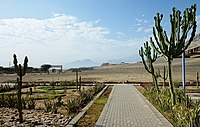 La Huaca de la Luna vue depuis le Museo Huacas de Moche