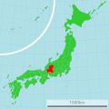 Map of Japan with highlight Gifu prefecture