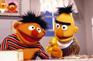 SESAME STREET, Ernie with his Rubber Ducky, and Bert,  1969-