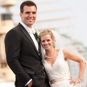 Flacco and his bride Dana Grady