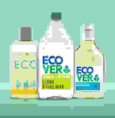 Image of ecover laundry and dish cleaning products