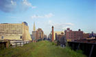 Derelict High Line Park railroad, West Side, Manhattan, New York