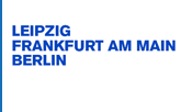 Schriftbanner mit Leipzig, Frankfurt am Main, Berlin