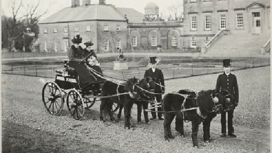 The Marchioness of Bute and her daughter in front of Dumfries House in the late 19th Century.