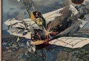 Первая мировая война. Плакат, посвященный первому в мире воздушному тарану российского пилота Петра Нестерова