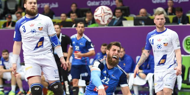 Luka Karabatic lors du match face à l'Islande. 