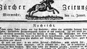 Frontseite der 1. NZZ-Ausgabe vom 12. Januar 1780.