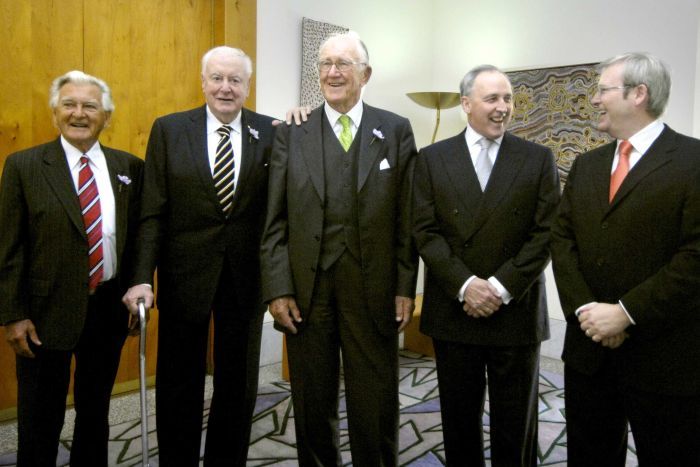 Gough Whitlam with other PMs