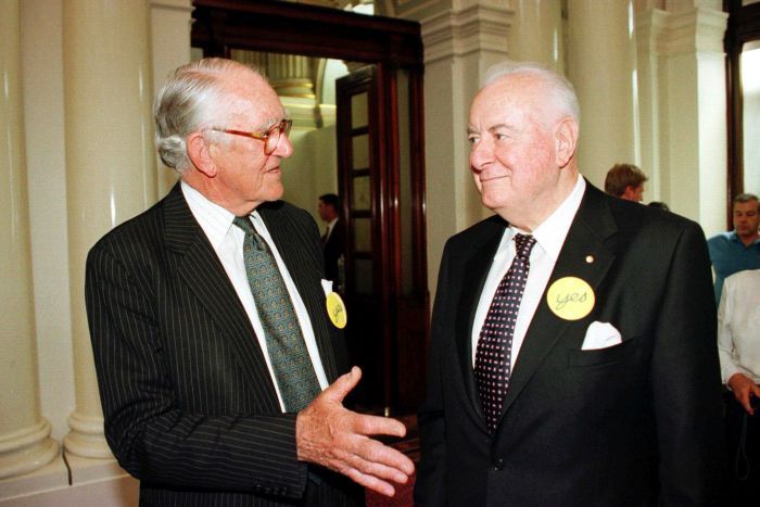 Malcolm Fraser and Gough Whitlam