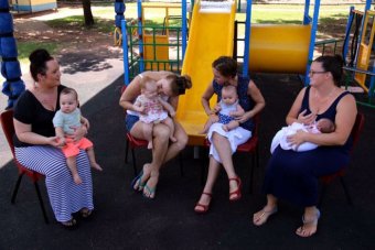 A mothers' group in Nhulunbuy meets before Tropical Cyclone Nathan nears the town