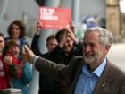 Labour's Jeremy Corbyn arrives to take part in a Labour party leadership final debate, at the Sage in Gateshead, England, Thursday, Sept. 3