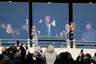 President-elect Donald Trump acknowledges spectators during the first half of the Army-Navy NCAA college football game in Baltimore, Saturday, Dec. 10, 2016. (AP Photo/Patrick Semansky)