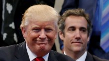 Donald Trump with Michael Cohen at a presidential campaign stop in September 2016.