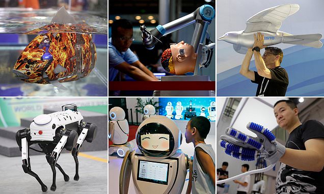 Robots at conference in China can fly, swim and even do brain surgery