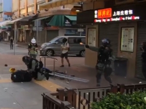 Schoolboy first to get shot in Hong Kong protests