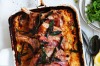 Adam Liaw's saltimbocca-style pork cutlets resting on potato and onion gratin <a ...