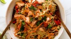 Asian glazed salmon noodle salad.