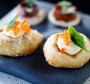 Little snacks of pizze fritte with a lush taramasalata.