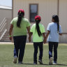 Immigrants at the ICE South Texas Family Residential Centre in Dilley.