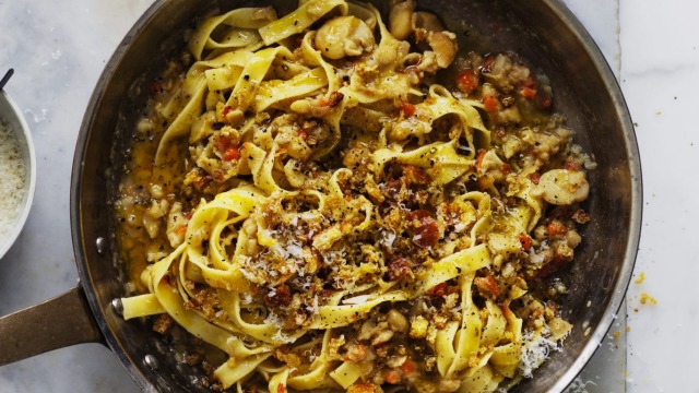 Neil Perry's fettuccine with broad beans