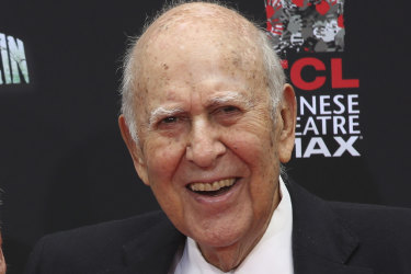 Carl Reiner (right), pictured with Mel Brooks in 2014.