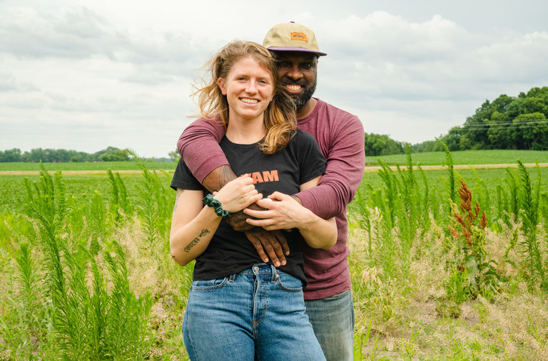 Erin Lucas and Mateo Mackbee on a farm they’re building in central Minnesota, where they also run a restaurant, bakery and nonprofit.