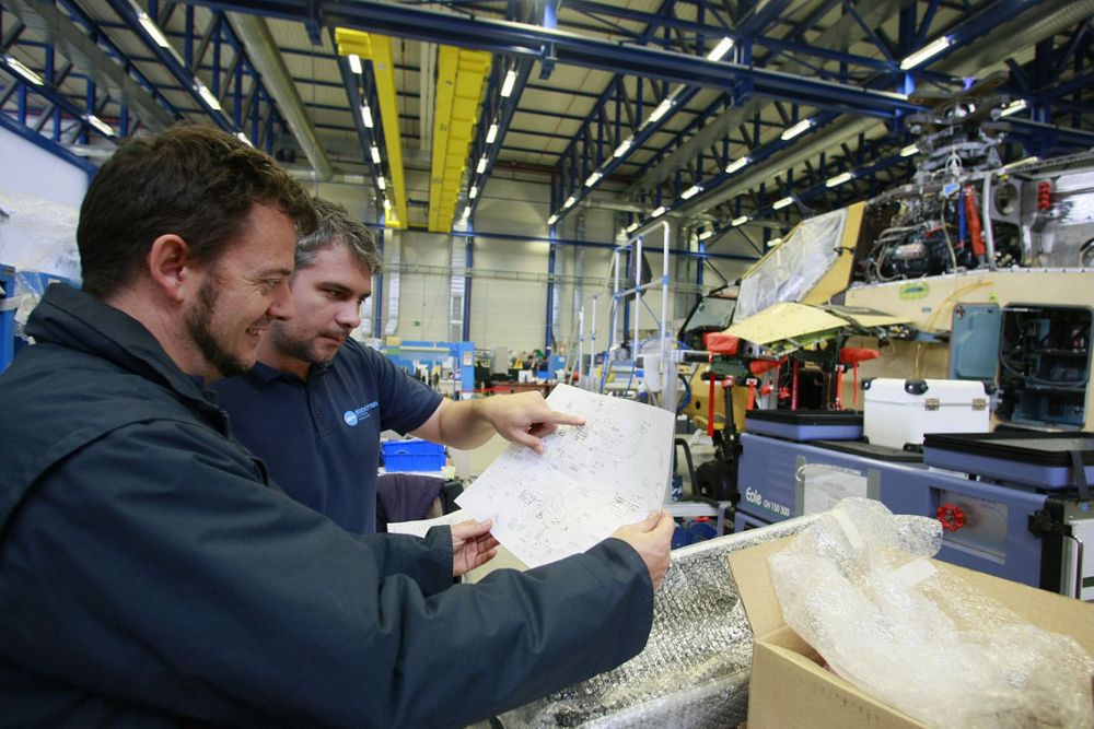 Safety materials are reviewed by two Airbus Helicopters employees.  