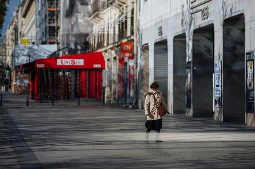 Non-essential stores remain shuttered in France.