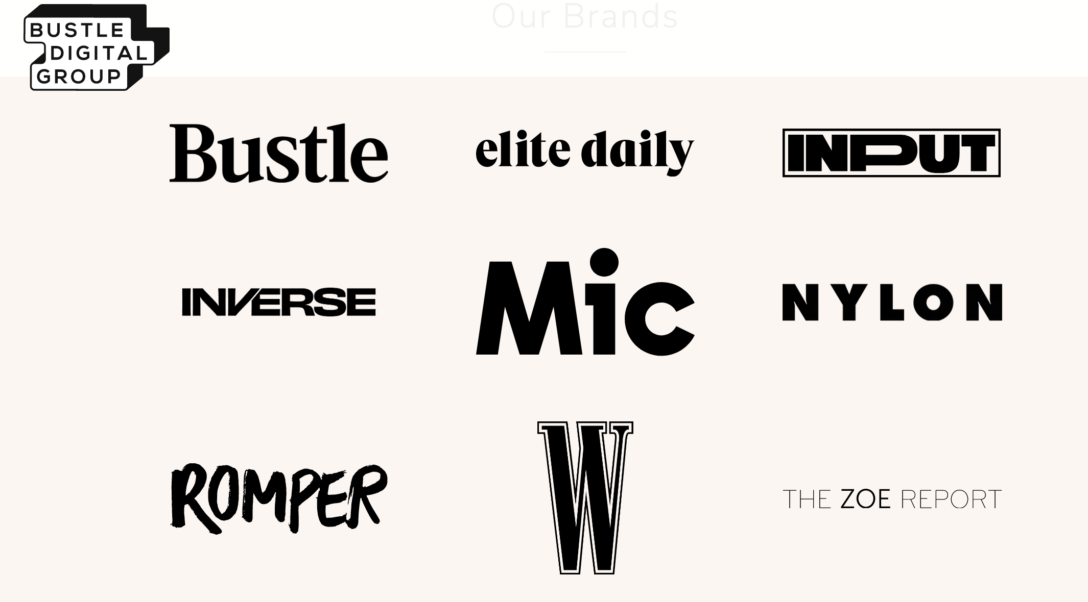 Bustle Digital Group's brands.