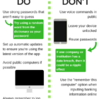 Mobile banking dos and don'ts