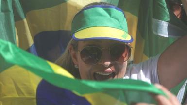 Fan of Bolsonaro at a rally