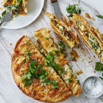 Karen Martini’s pumpkin, herb and feta filo pie.