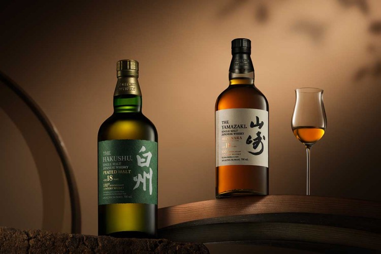 Hakushu 18 Year Old Peated Malt / Yamazaki 18 Year Old Mizunara