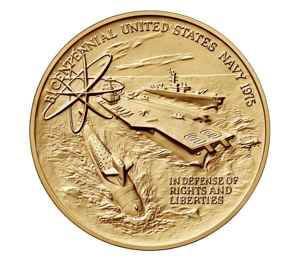 U.S. Navy Bicentennial Bronze Medal 3 Inch