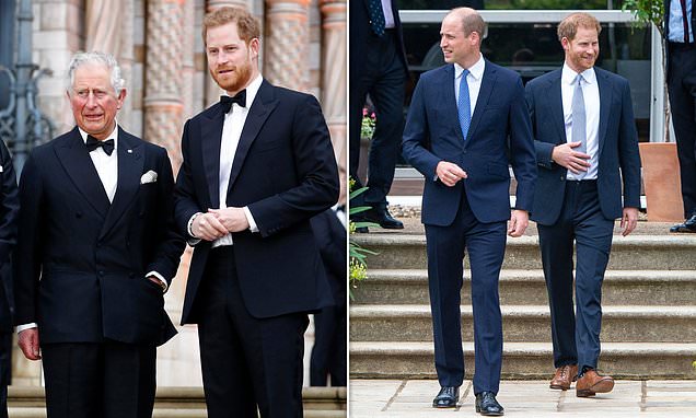 King Charles is 'subtly punishing' Prince Harry over their rift while Prince William 'is